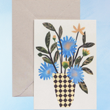 greeting card - chequer vase