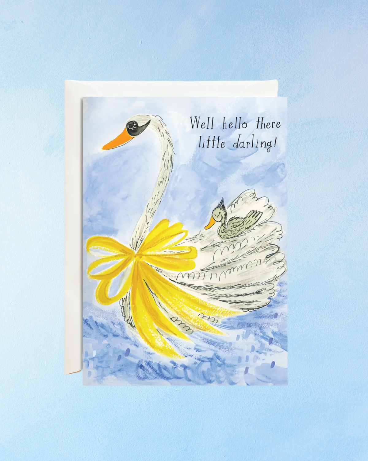 greeting card - baby swan