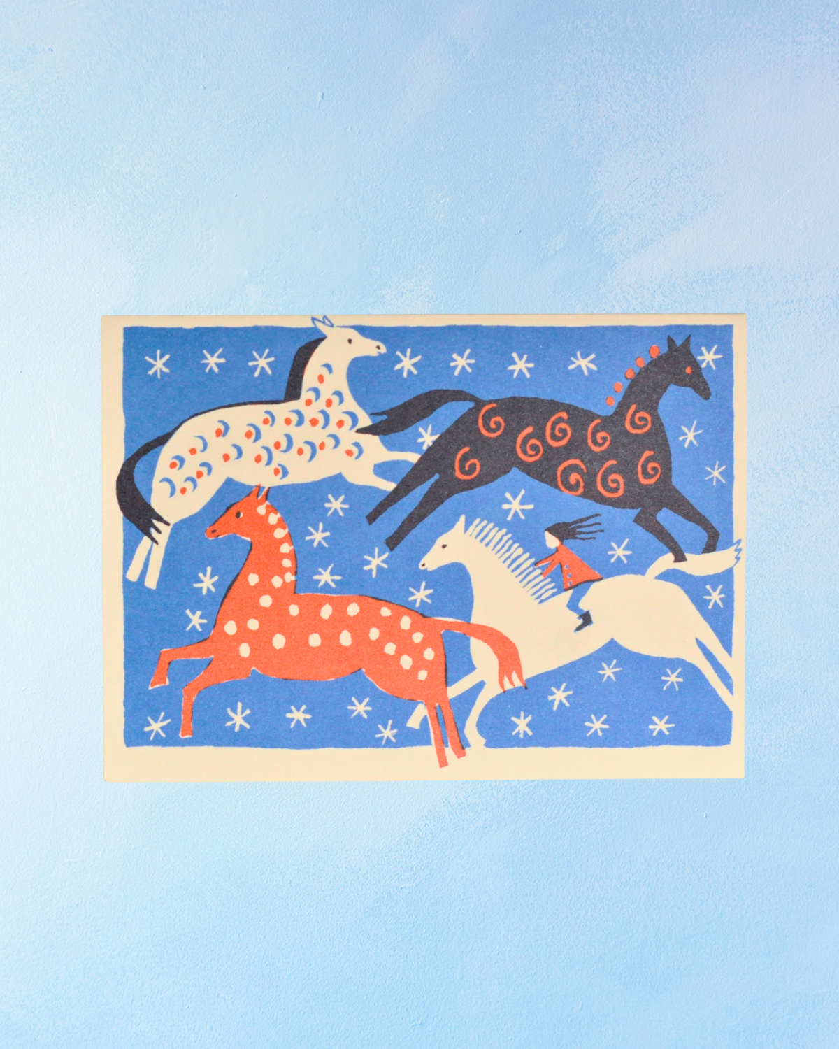greeting card - four horses