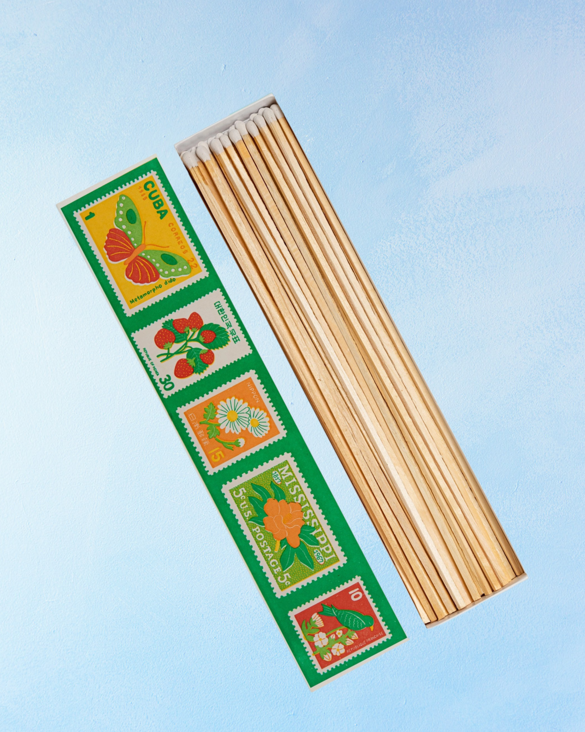 fancy matches - long - vintage stamp