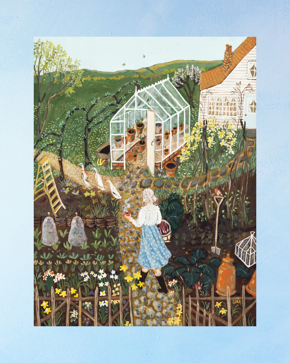 greeting card - lady of the garden