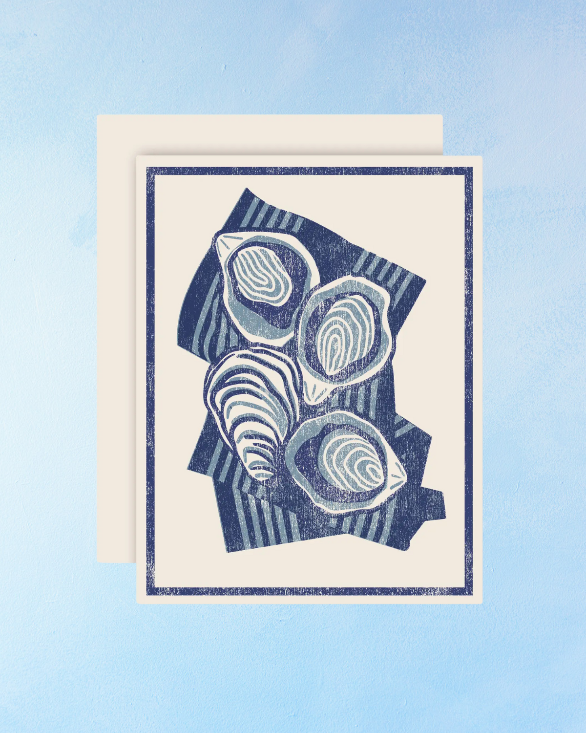 greeting card - oysters on the shell