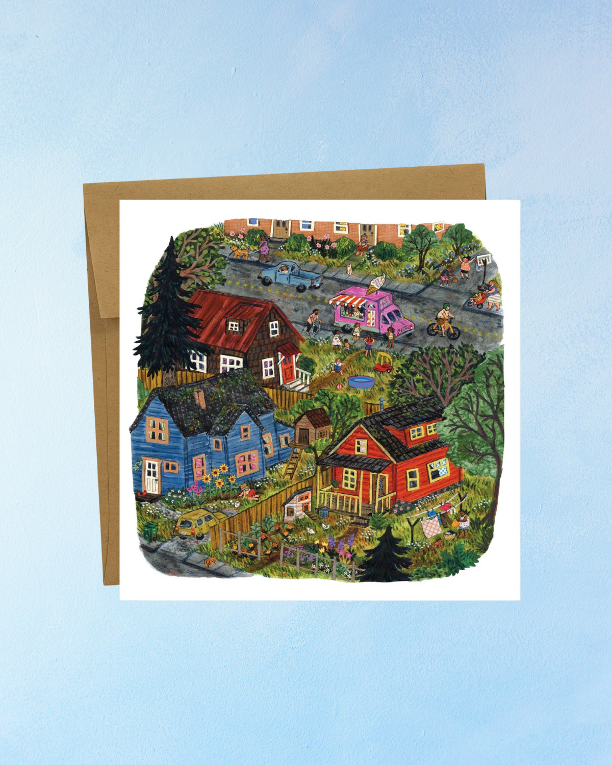 greeting card - summertime neighbourhood