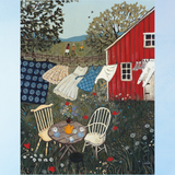 greeting card - tea in the garden