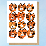 greeting card - tiger family