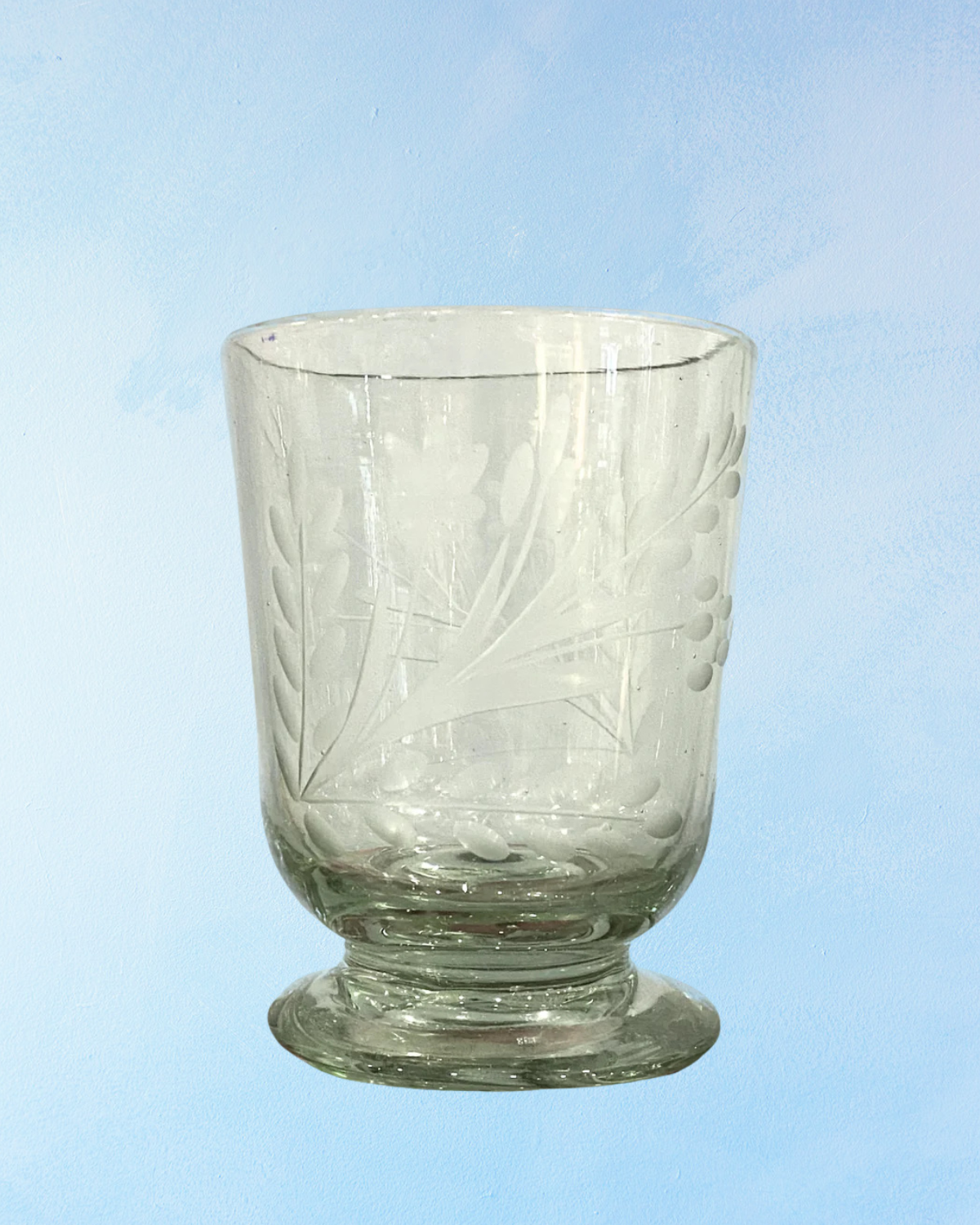 verrerie - verre à pied à vin gravé à la main