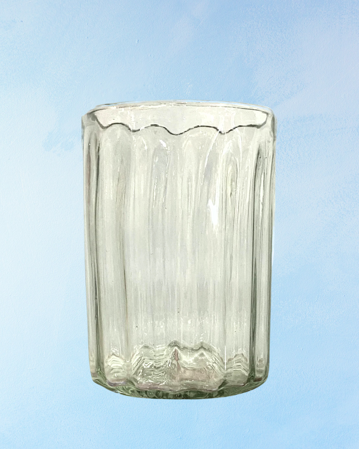 verre – gobelet cannelé soufflé à la main