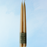 candle - pair of hand dipped beeswax tapers - natural yellow