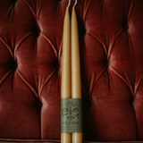 candle - pair of hand dipped beeswax tapers - natural yellow