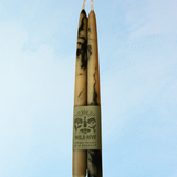 candle - pair of hand dipped beeswax tapers - smokey
