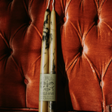 candle - pair of hand dipped beeswax tapers - smokey