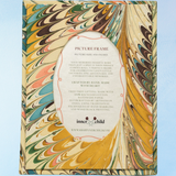 picture frame - hand-marbled - oval flatiron feathers (4x6)