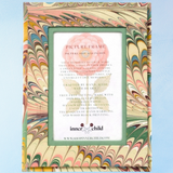 picture frame - hand-marbled - flatiron feathers (4x6)