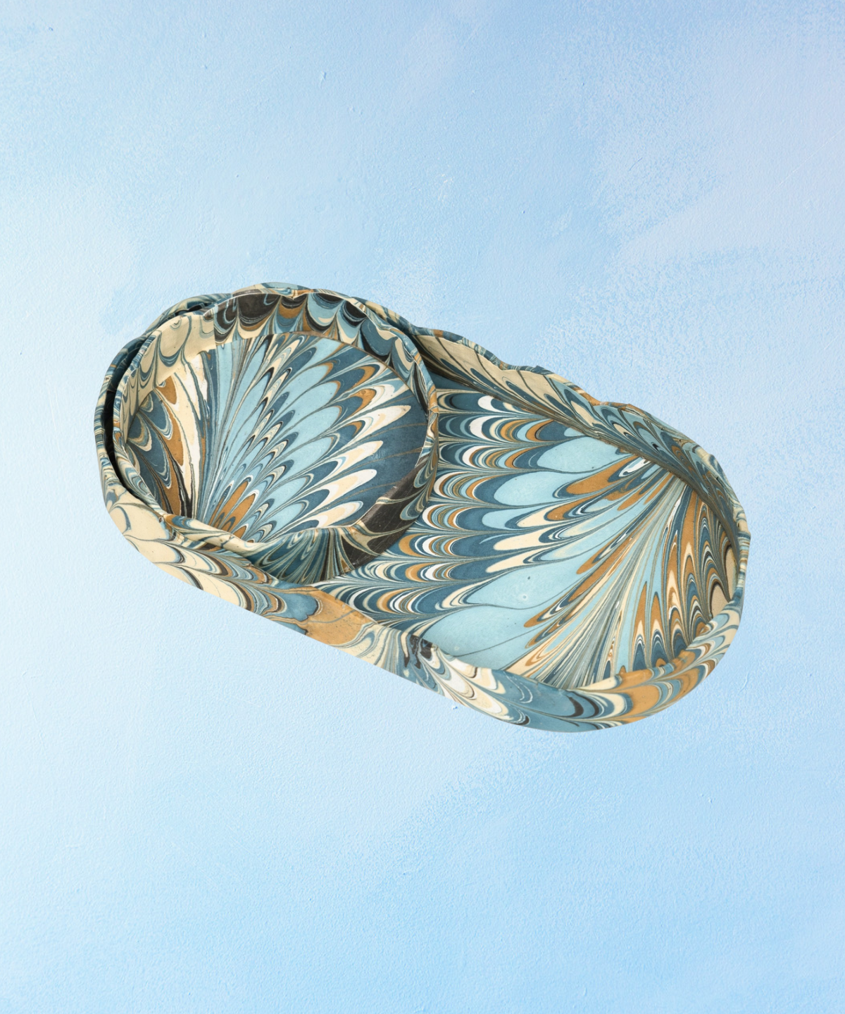 tray - hand-marbled - nila feathers