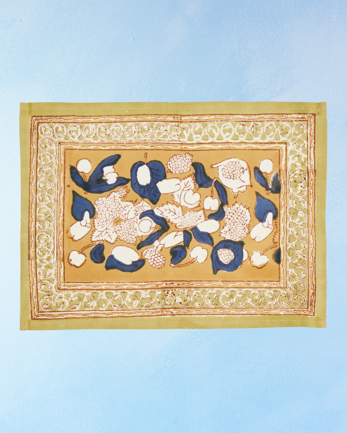 placemats - harvest mustard and blue