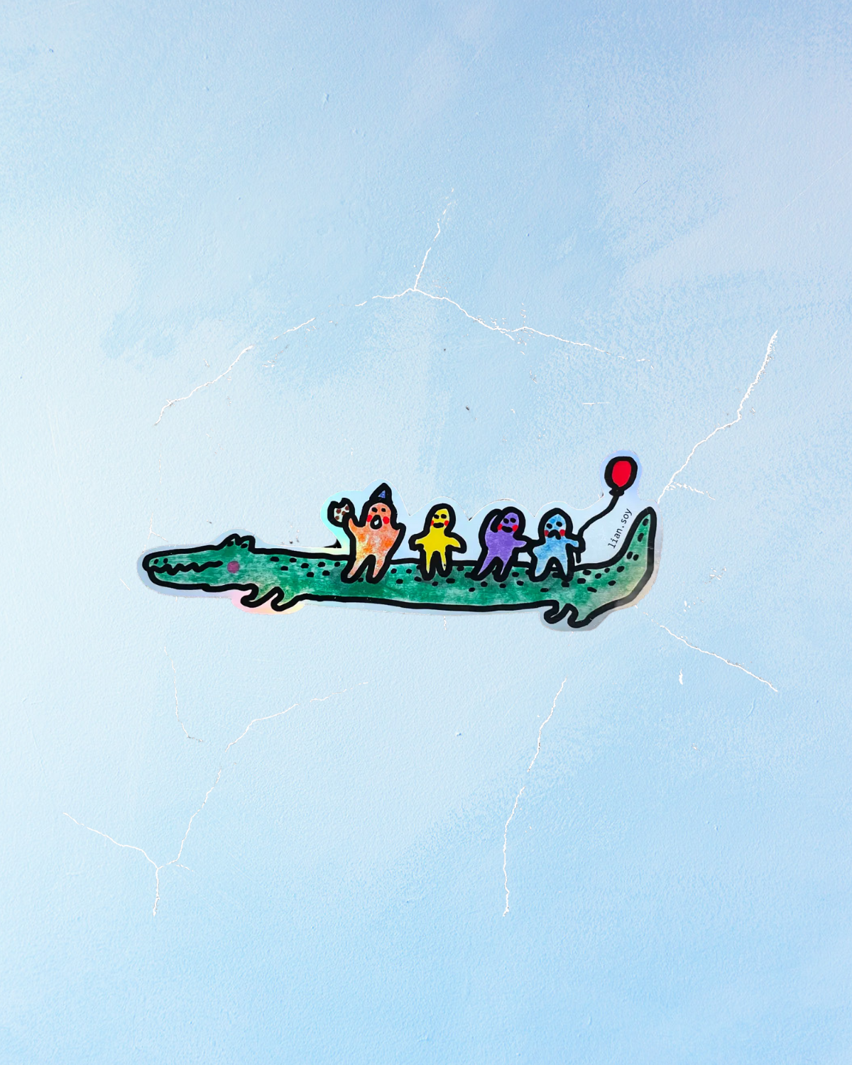 sticker - alligator party