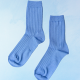 socks - her cotton ribbed - periwinkle