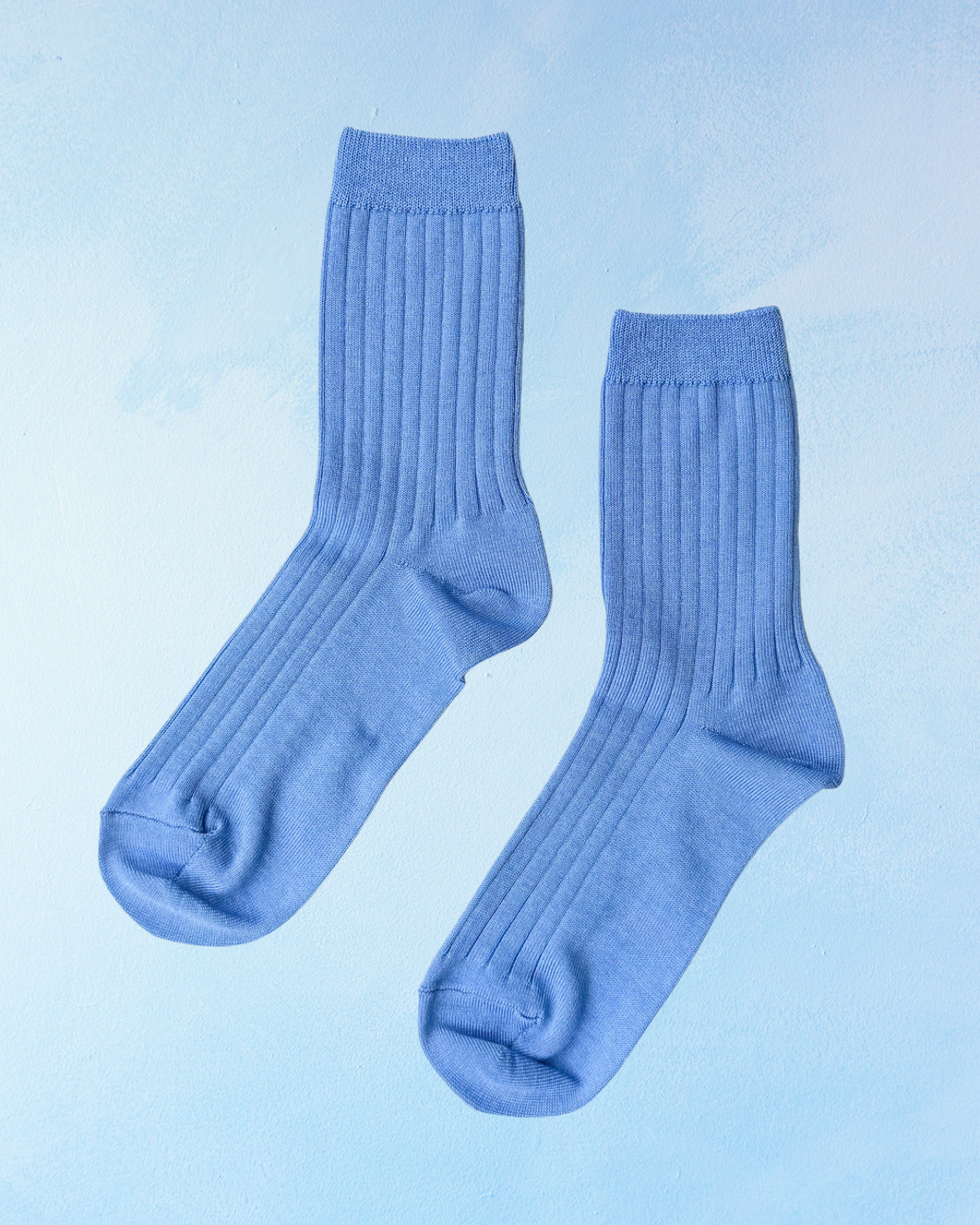 socks - her cotton ribbed - periwinkle