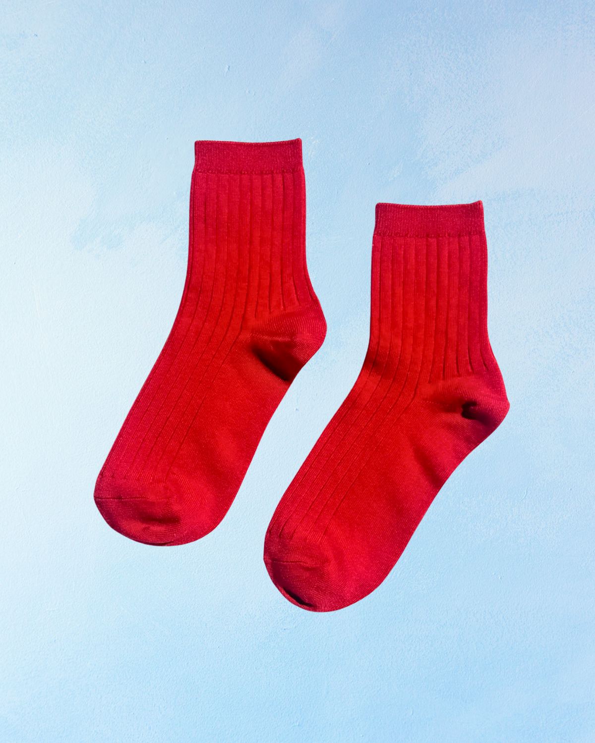 socks - her cotton ribbed - classic red