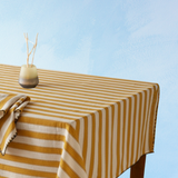 tablecloth - linen heritage yellow stripe