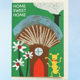 greeting card - home sweet home mushroom