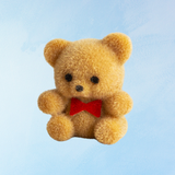 toy - miniature flocked bear (assorted colours)