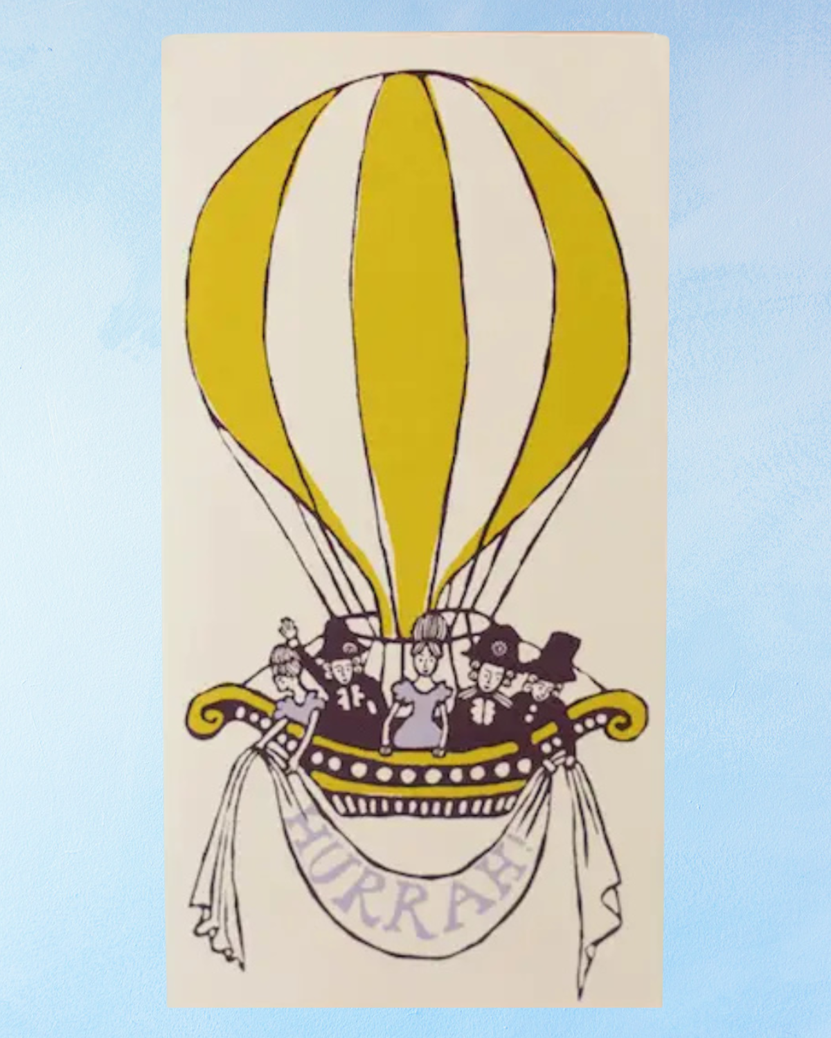 greeting card - hot air balloon hurrah! (tall)