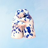 ceramic - hugging splatter blue salt & pepper shakers