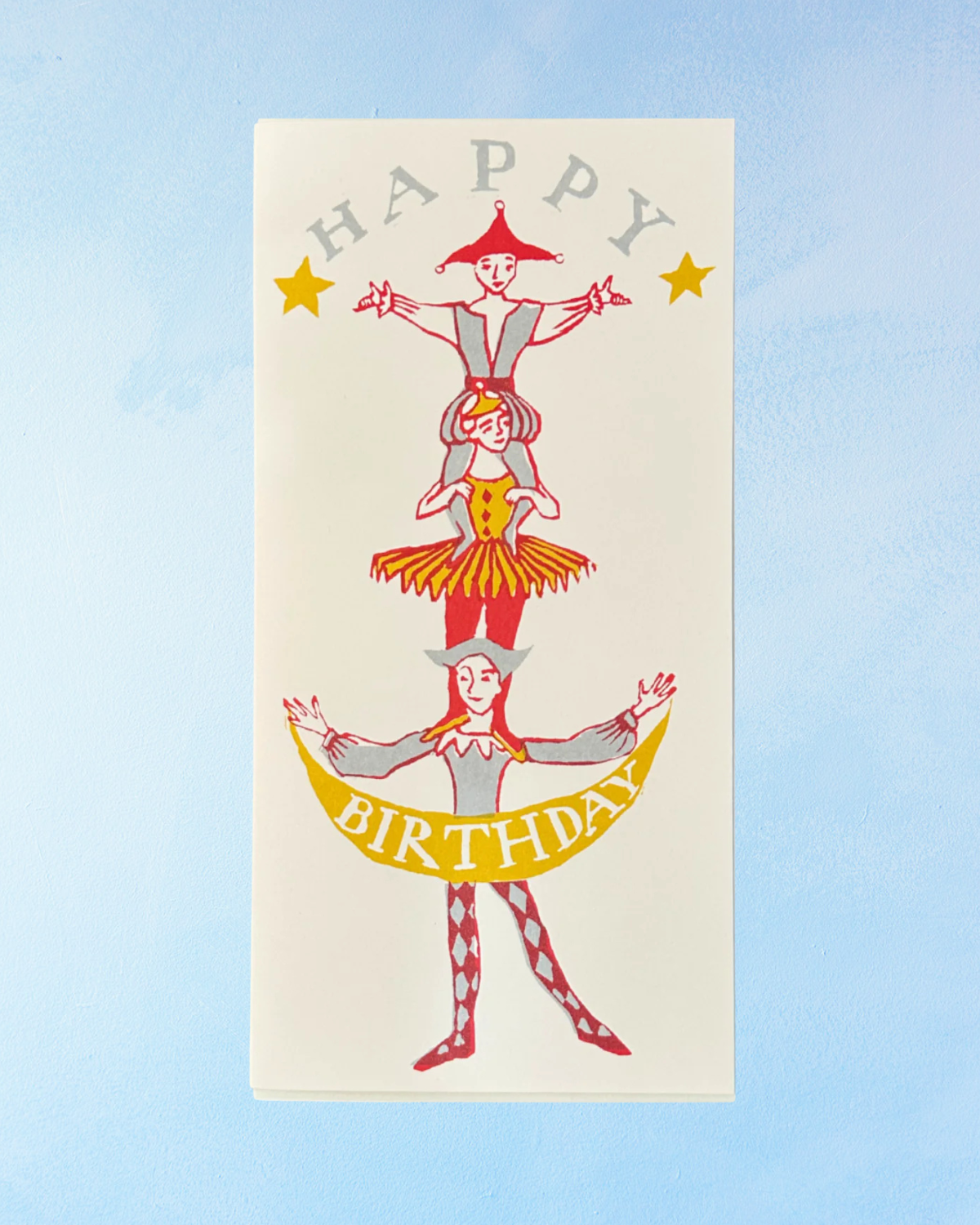 greeting card - happy birthday human tower (tall)