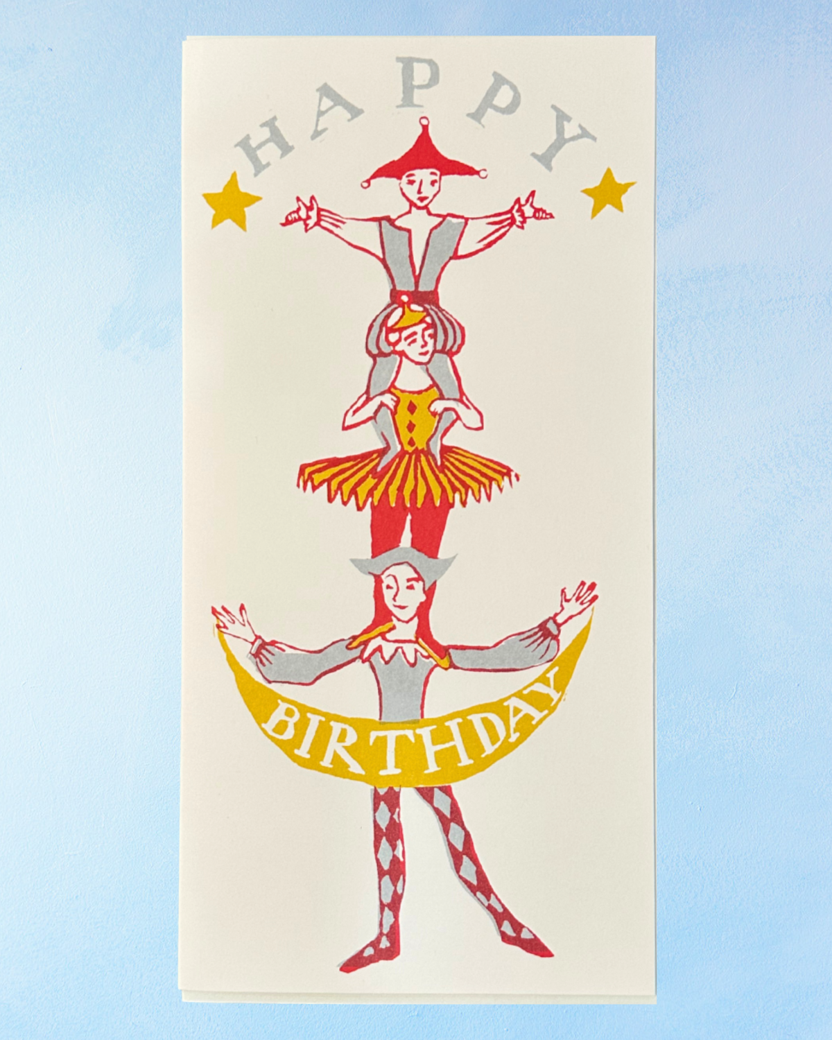 greeting card - happy birthday human tower (tall)