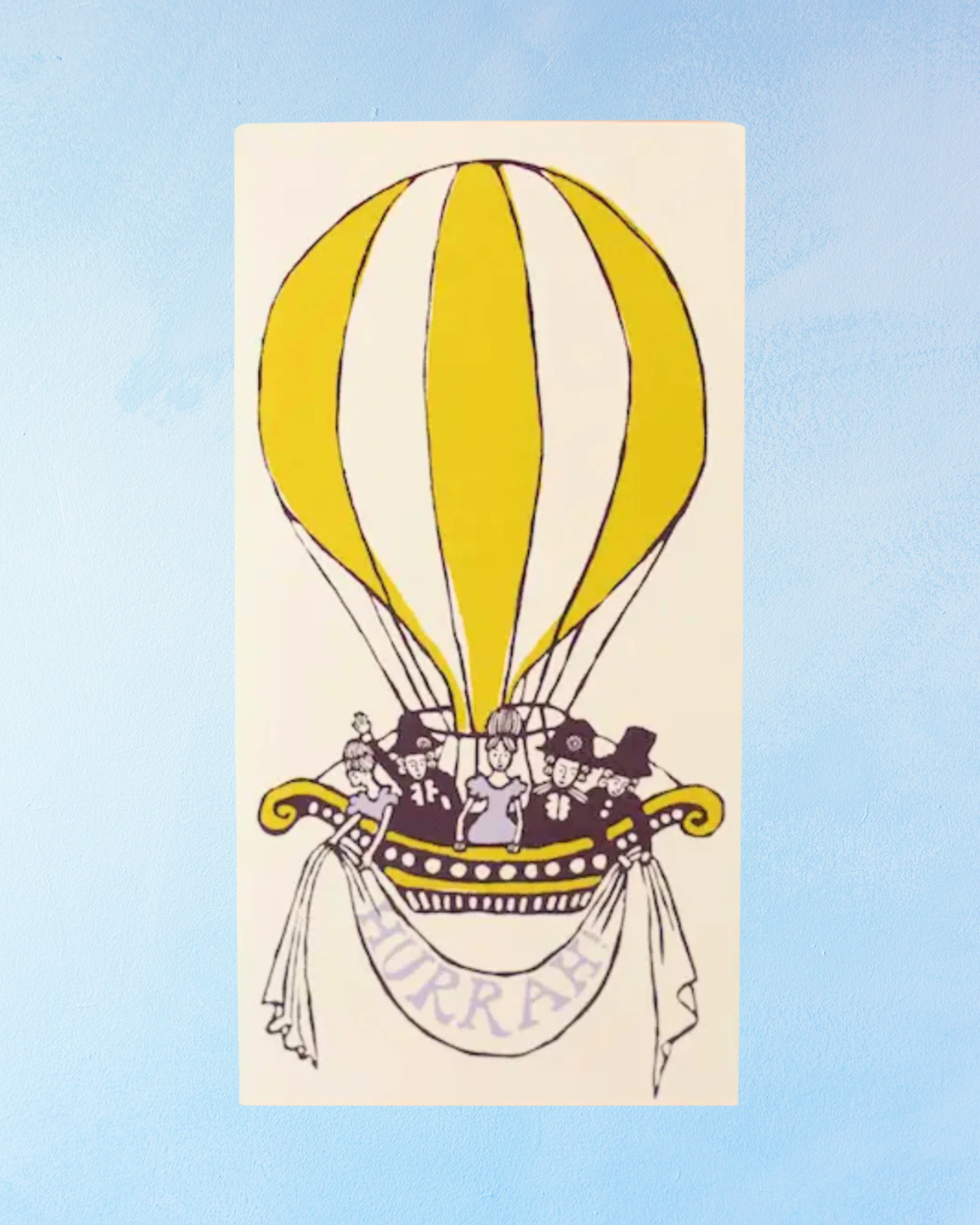 greeting card - hot air balloon hurrah! (tall)