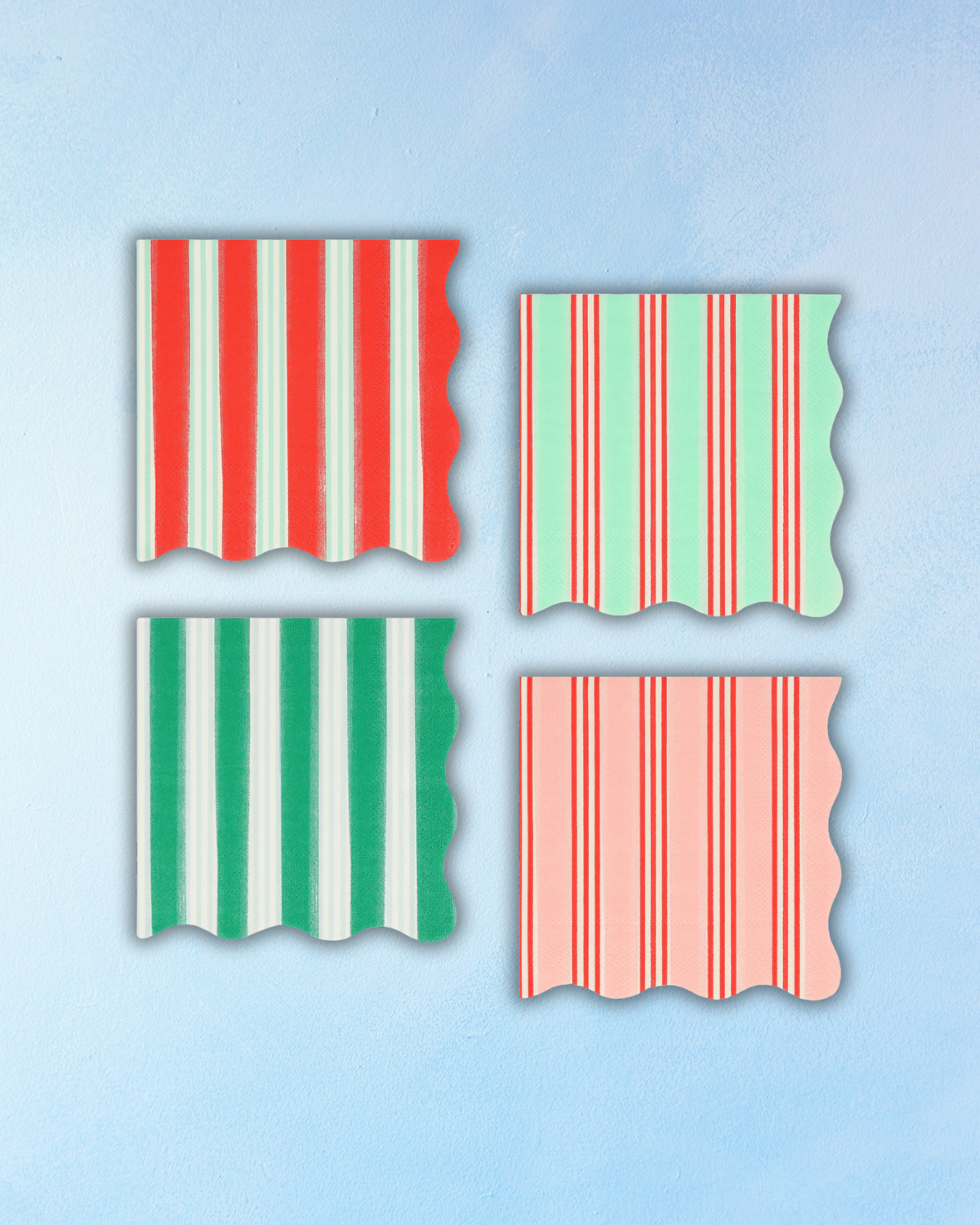 paper napkins - assorted festive stripe