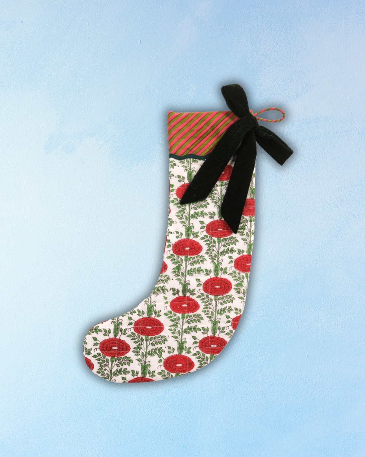 block-printed stocking