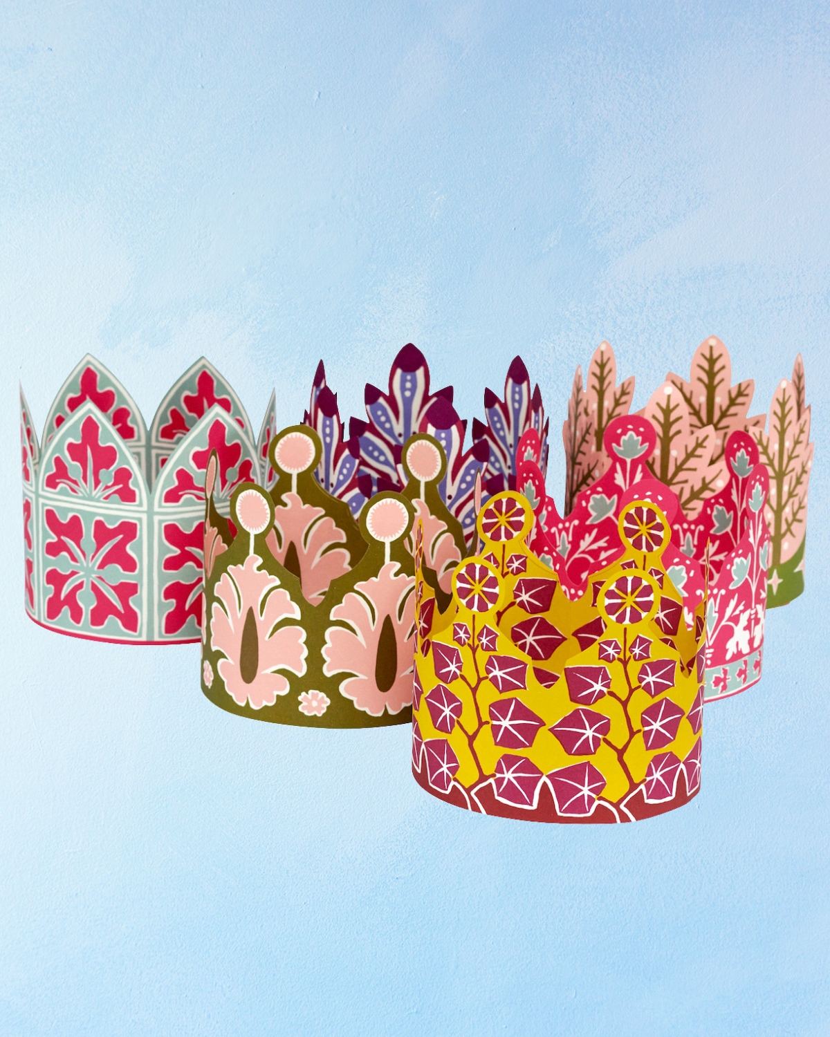 six extravagant paper coronets