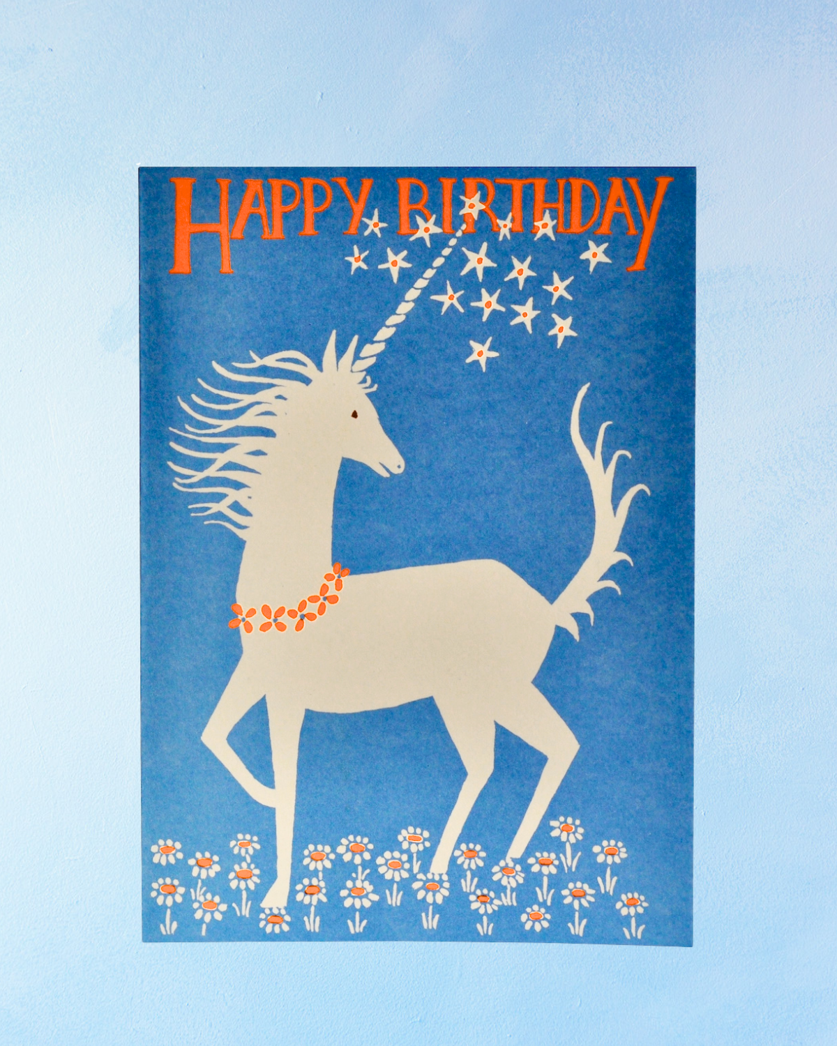 greeting card - very big birthday unicorn