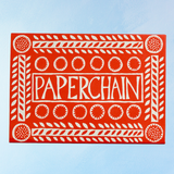 garland - paper chain - red and white