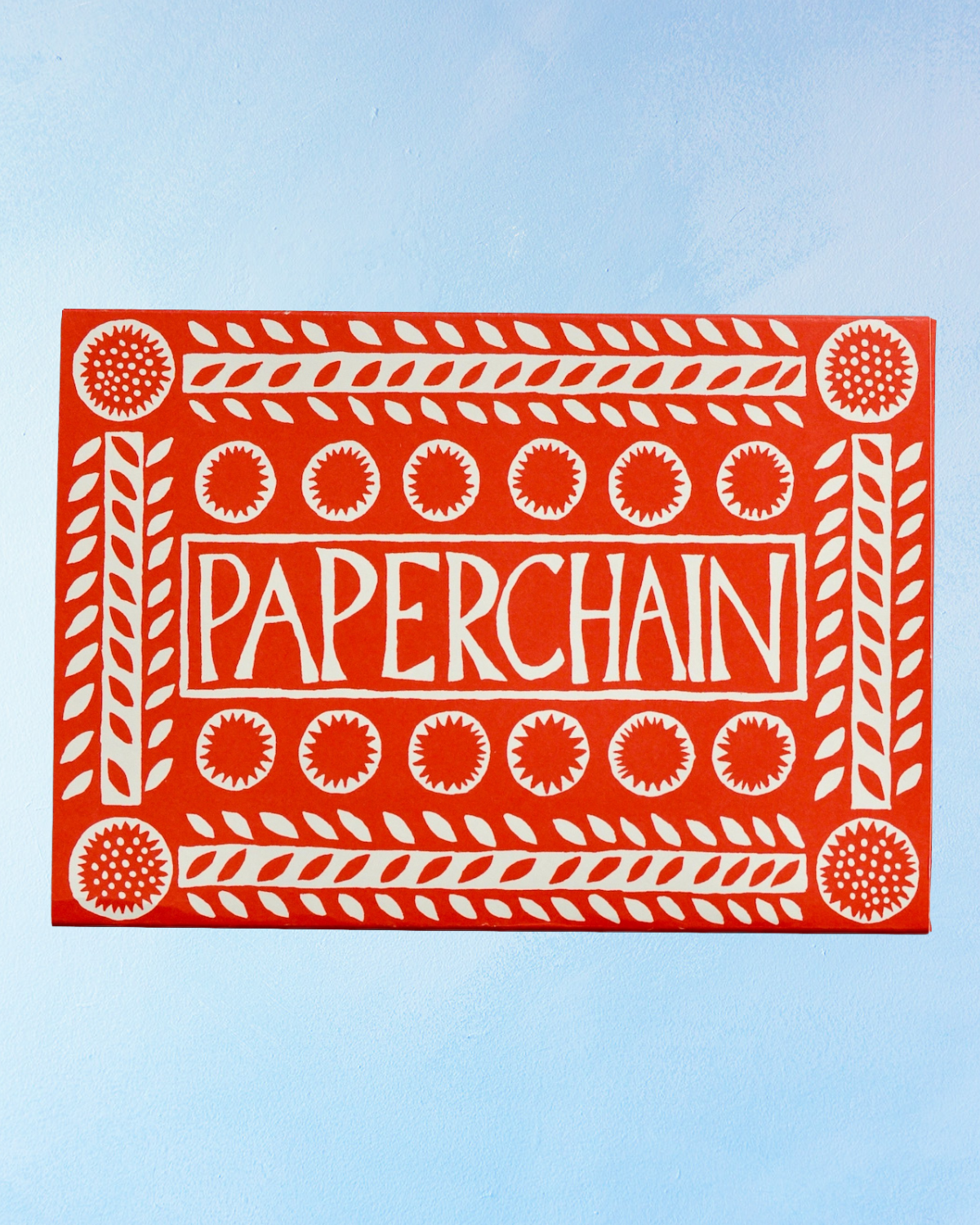 garland - paper chain: red and white