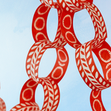garland - paper chain - red and white