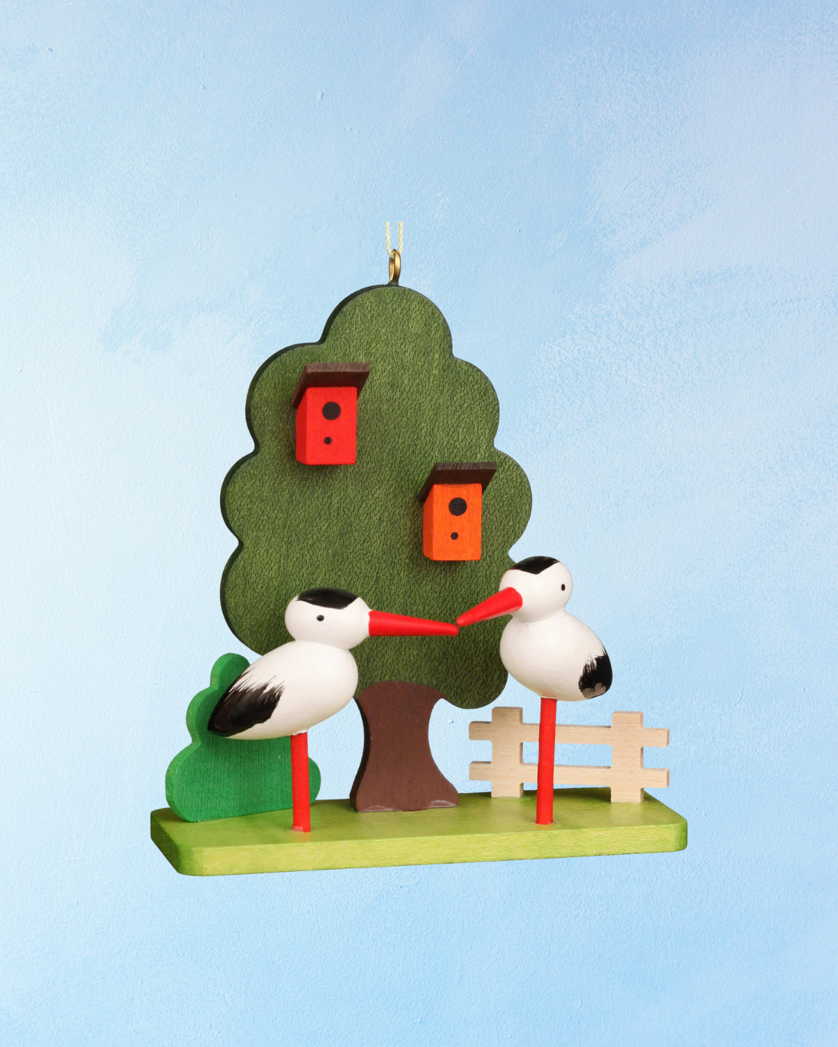 ornament - wooden storks