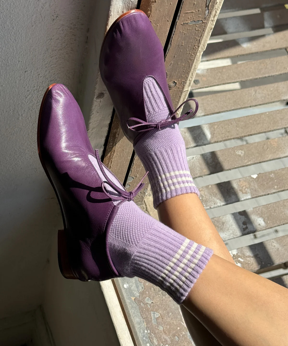 chaussettes - copine - color block rose/vert