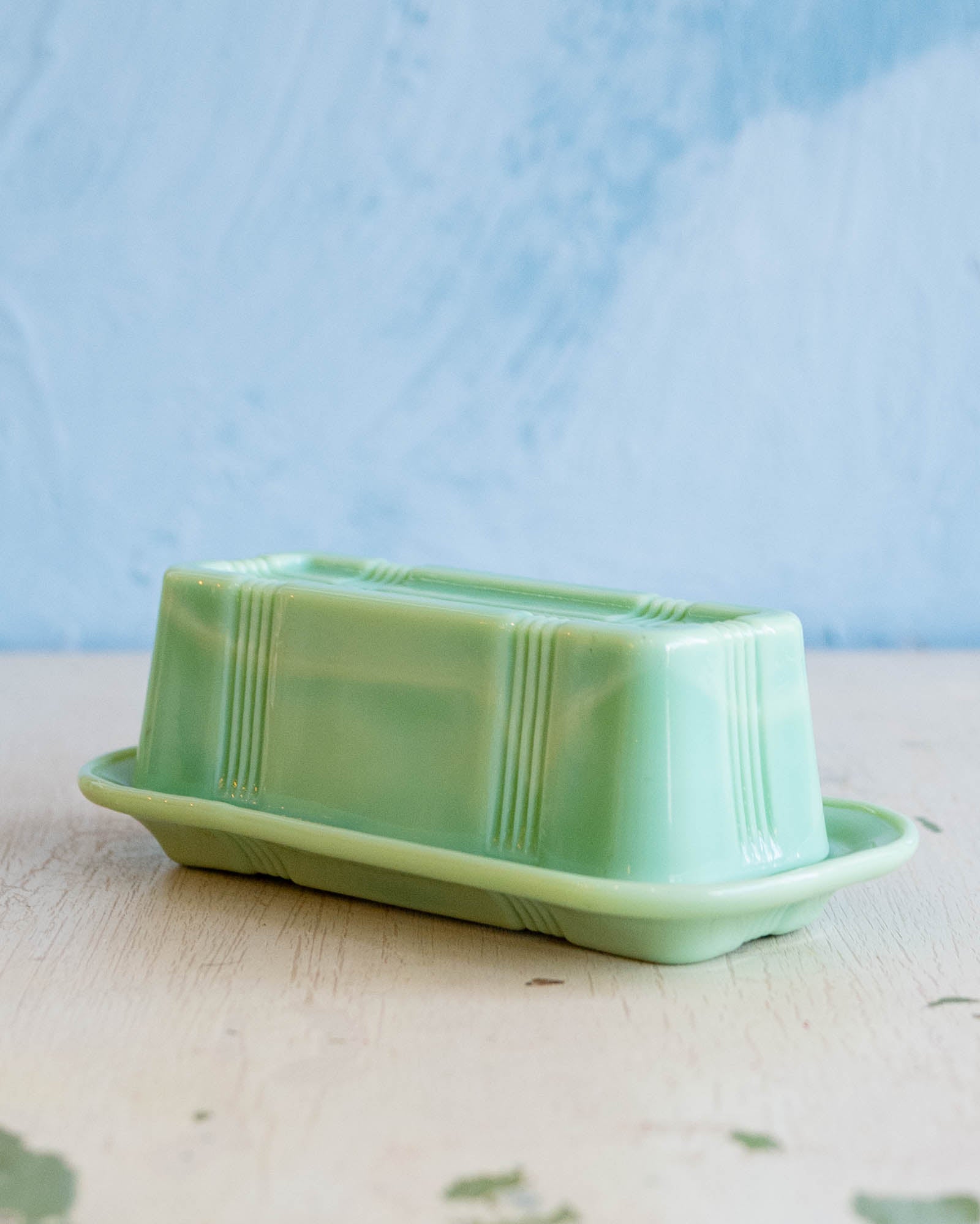 Jadeite butter dish