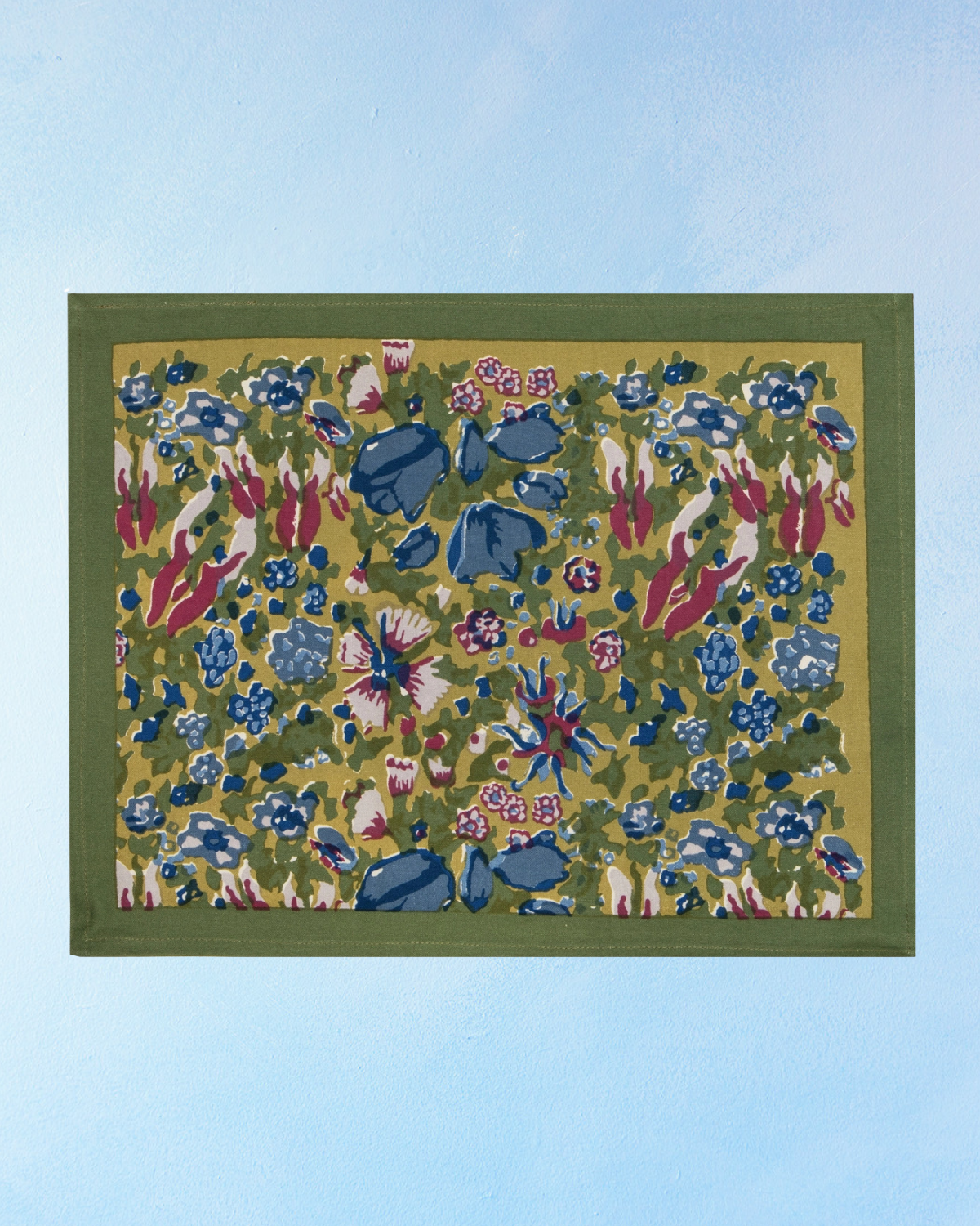 placemats - jardin blue and green