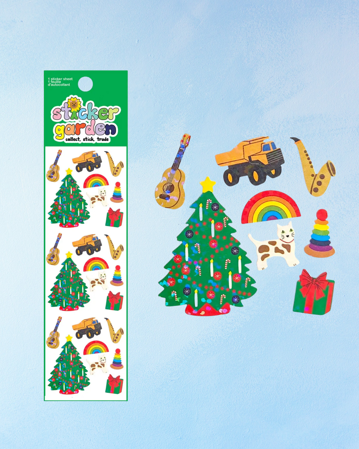 sticker sheet - christmas tree and toys