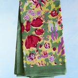 tea towel - jardin: red and green