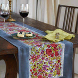 table runner - jardin: red and grey