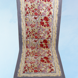 table runner - jardin: red and grey