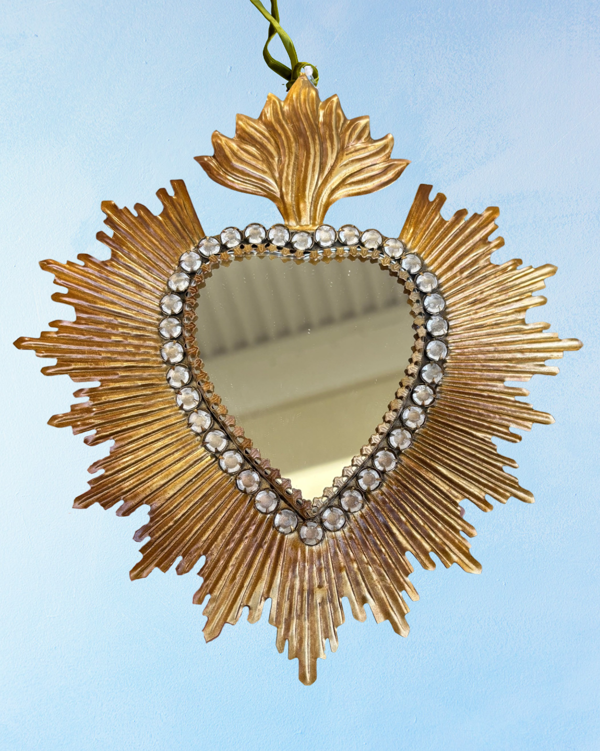 mirror - hanging jewelled sacred heart