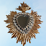 miroir - cœur sacré orné de bijoux à suspendre