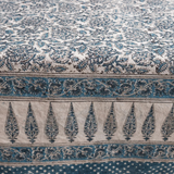 tablecloth - cotton kalamkari indigo fleur