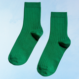 socks - her cotton ribbed - kelly green